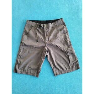 Prana Stretch Zion Cargo Shorts Men's size M Gray Belted Outdoor Breathe